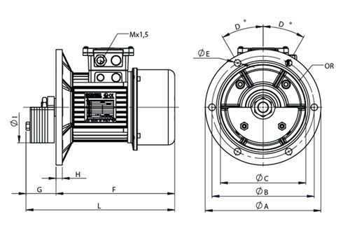 Disegno tecnico Motovibratori della Serie-TM Disegno tecnico Motovibratori della Serie-TM
